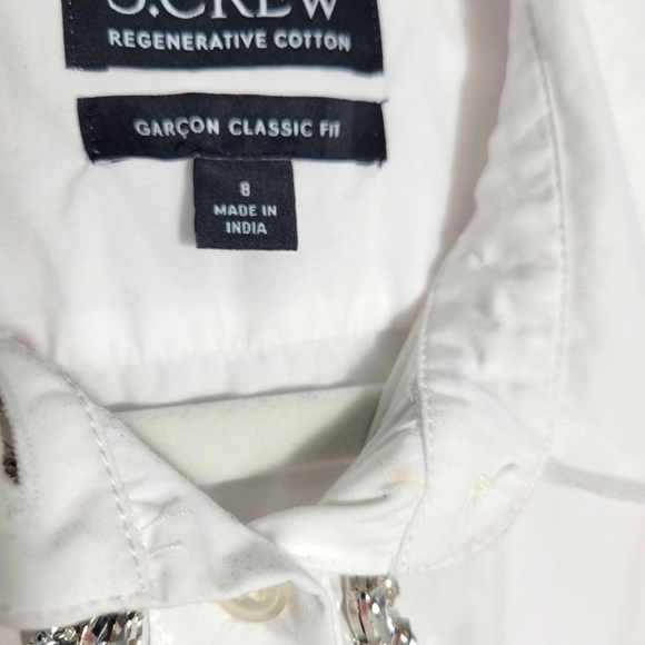 J. CREW Embellished Garçon Shirt with Tulle Cotton Poplin, $148, CF452 - Picture 7 of 11